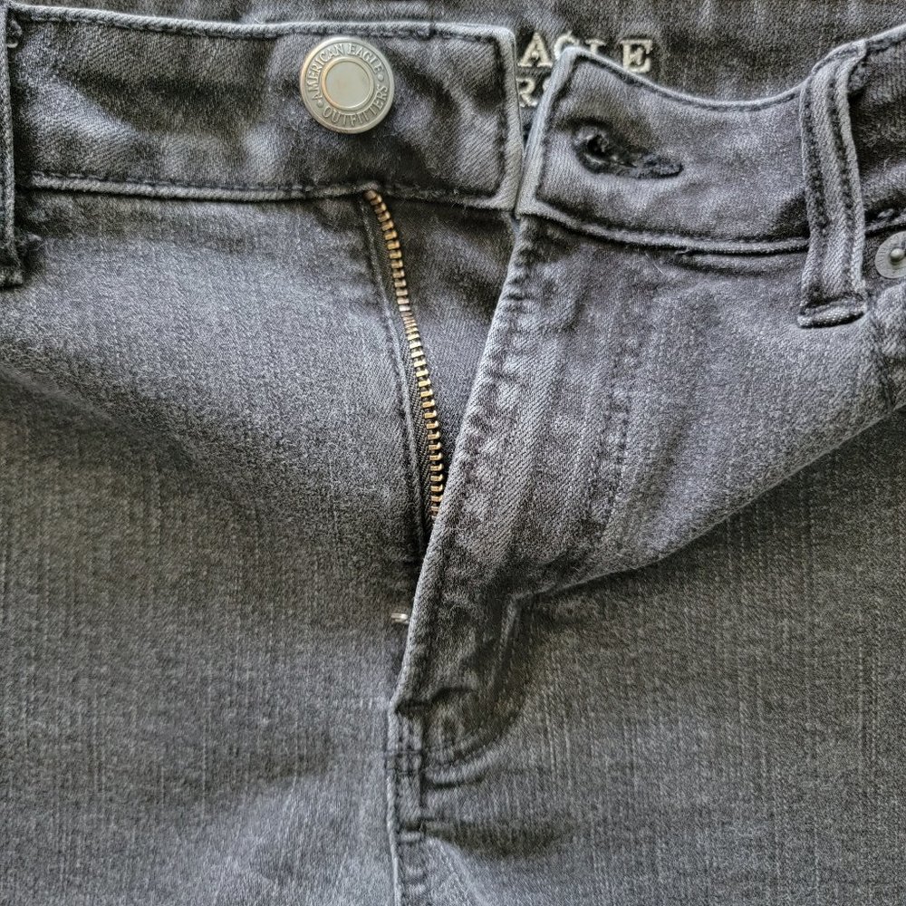 American Eagle Outfitters Hi-Rise Shortie Black Denim Jean Shorts - Picture 12 of 16